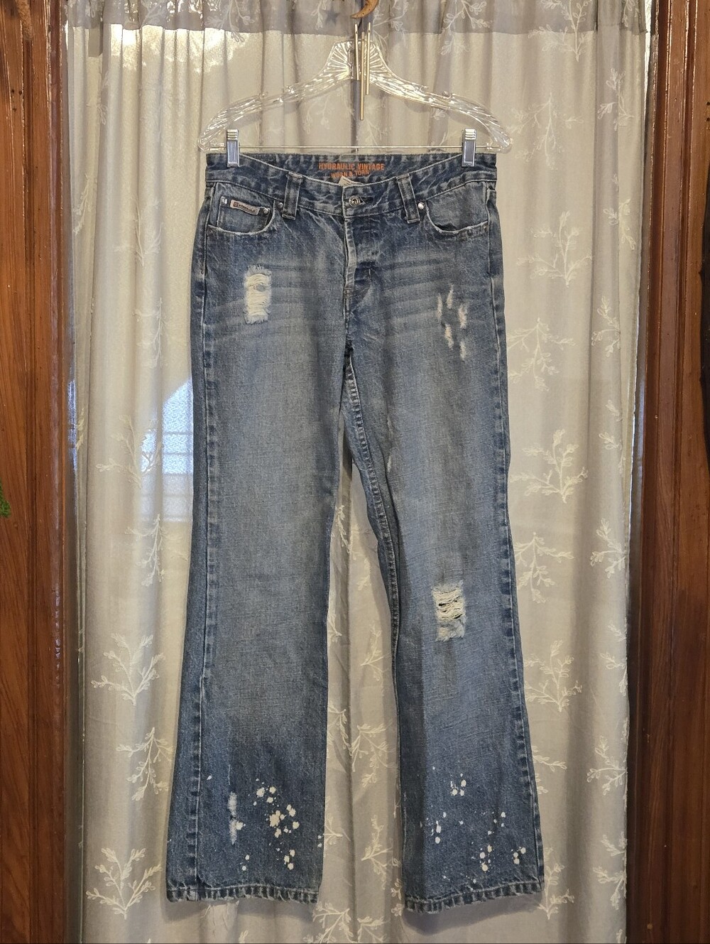 Hydraulic Vintage Juniors Worn & Torn Button Jeans Size 9/10